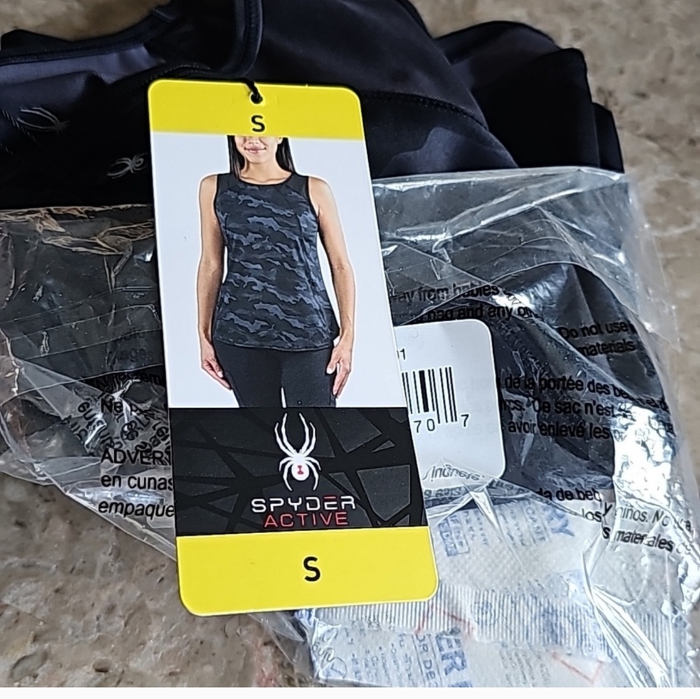 NWT Spyder Women's Soft Moisture Wicking Reflective Logo Active Tank - Picture 3 of 3